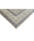 Hand Knotted Nain Wool & Silk Rug 9' 11" X 14' 10" 9' 11" X 14' 10" (302 X 452) / Ivory / Blue
