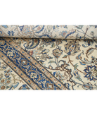 Hand Knotted Nain Wool & Silk Rug 9' 11" X 14' 10" 9' 11" X 14' 10" (302 X 452) / Ivory / Blue