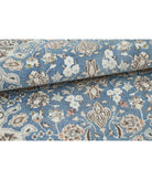 Nain 2'11'' X 4'6'' Hand-Knotted Wool-Silk Rug 2'11'' x 4'6'' (88 X 135) / Blue / Ivory