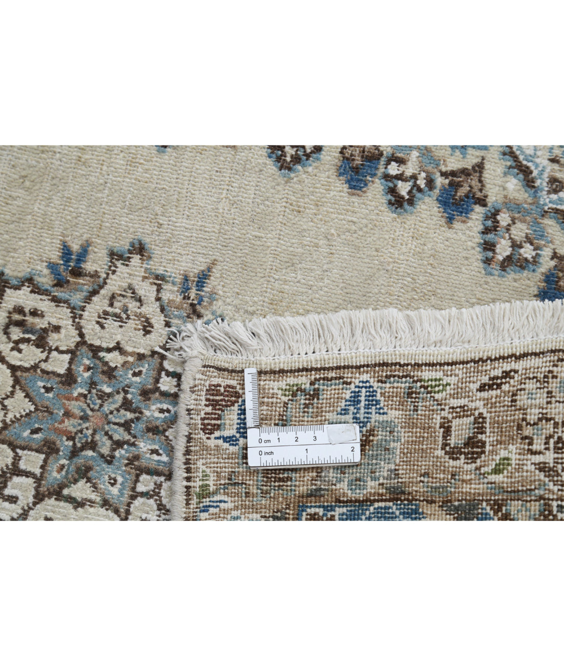 Nain 1'11'' X 2'10'' Hand-Knotted Wool-Silk Rug 1'11'' x 2'10'' (58 X 85) / Ivory / Taupe