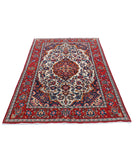 Navahand 4'2'' X 6'8'' Hand-Knotted Wool Rug 4'2'' x 6'8'' (125 X 200) / Ivory / Red