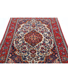 Navahand 4'2'' X 6'8'' Hand-Knotted Wool Rug 4'2'' x 6'8'' (125 X 200) / Ivory / Red