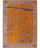 Nickel 9'10'' X 13'2'' Hand-Knotted Wool Rug 9'10'' x 13'2'' (290 X 385) / Gold / Lilac