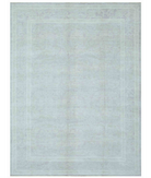 Hand Knotted Oushak Wool Rug 9' 0" X 12' 0" 9' 0" X 12' 0" (274 X 366) / Grey / Ivory