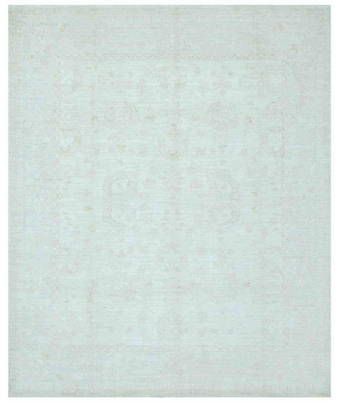 Hand Knotted Oushak Wool Rug 8' 5" X 10' 0" 8' 5" X 10' 0" (257 X 305) / Beige / Ivory