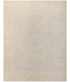 Hand Knotted Oushak Wool Rug 9' 1" X 11' 10" 9' 1" X 11' 10" (277 X 361) / Ivory / Taupe