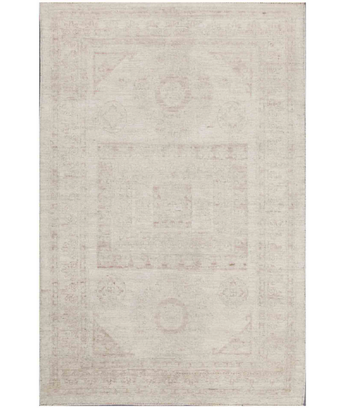 Hand Knotted Oushak Wool Rug 3' 11" X 6' 1" 3' 11" X 6' 1" (119 X 185) / Brown / Ivory