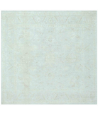 Hand Knotted Oushak Wool Rug 8' 0" X 8' 2" 8' 0" X 8' 2" (244 X 249) / Blue / Ivory