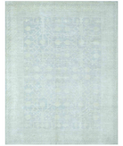 Hand Knotted Oushak Wool Rug 9' 1" X 11' 6" 9' 1" X 11' 6" (277 X 351) / Grey / Ivory