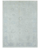 Hand Knotted Oushak Wool Rug 9' 1" X 11' 10" 9' 1" X 11' 10" (277 X 361) / Taupe / Blue