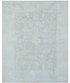 Hand Knotted Oushak Wool Rug 8' 3" X 10' 2" 8' 3" X 10' 2" (251 X 310) / Grey / Ivory