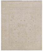 Hand Knotted Oushak Wool Rug 7' 11" X 9' 7" 7' 11" X 9' 7" (241 X 292) / Silver / Ivory