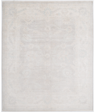 Hand Knotted Oushak Wool Rug 8' 3" X 9' 11" 8' 3" X 9' 11" (251 X 302) / Grey / Ivory