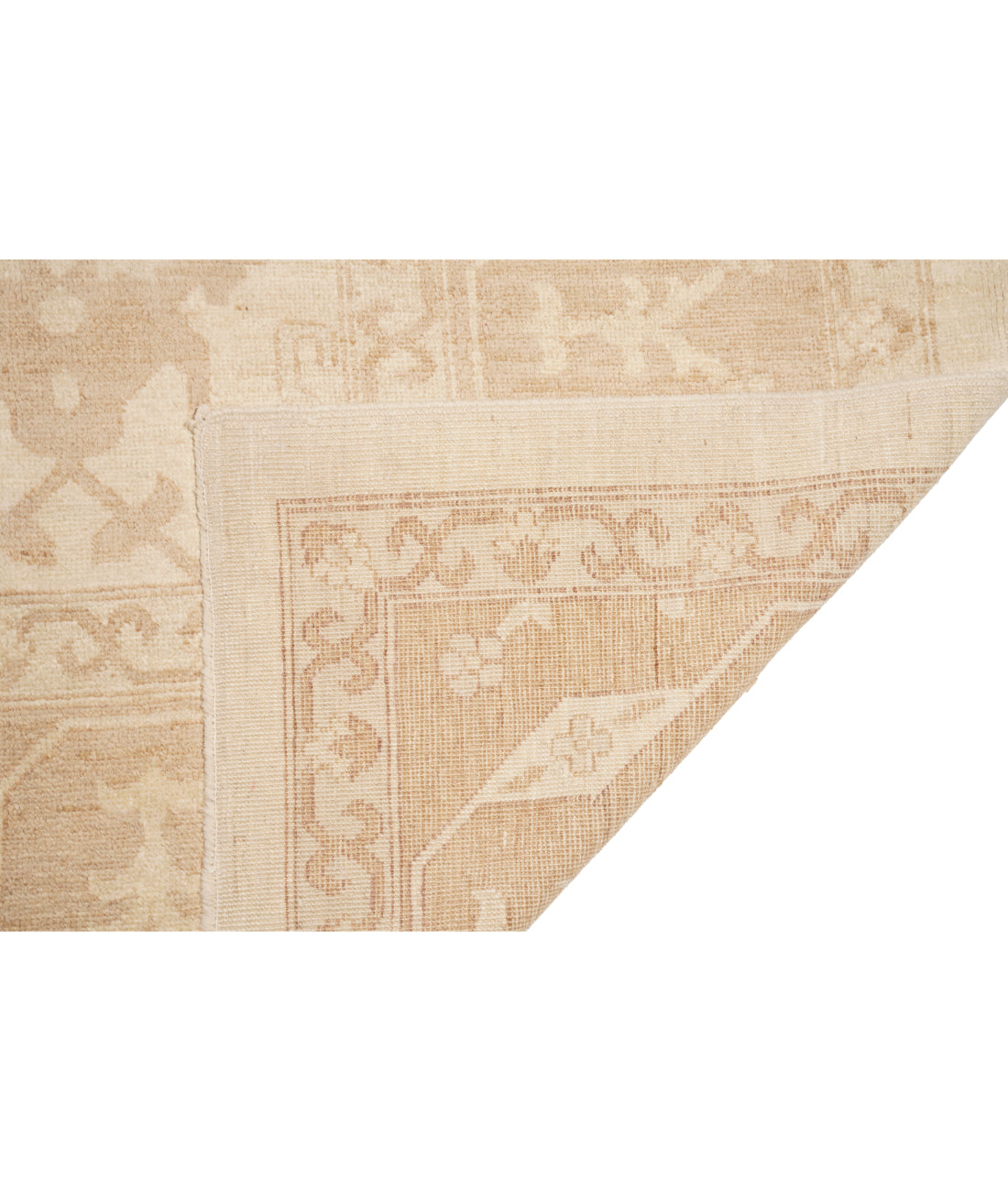 Oushak 12' 0" X 14' 0" Hand-Knotted Wool Rug 12' 0" X 14' 0" (366 X 427) / Ivory / Brown