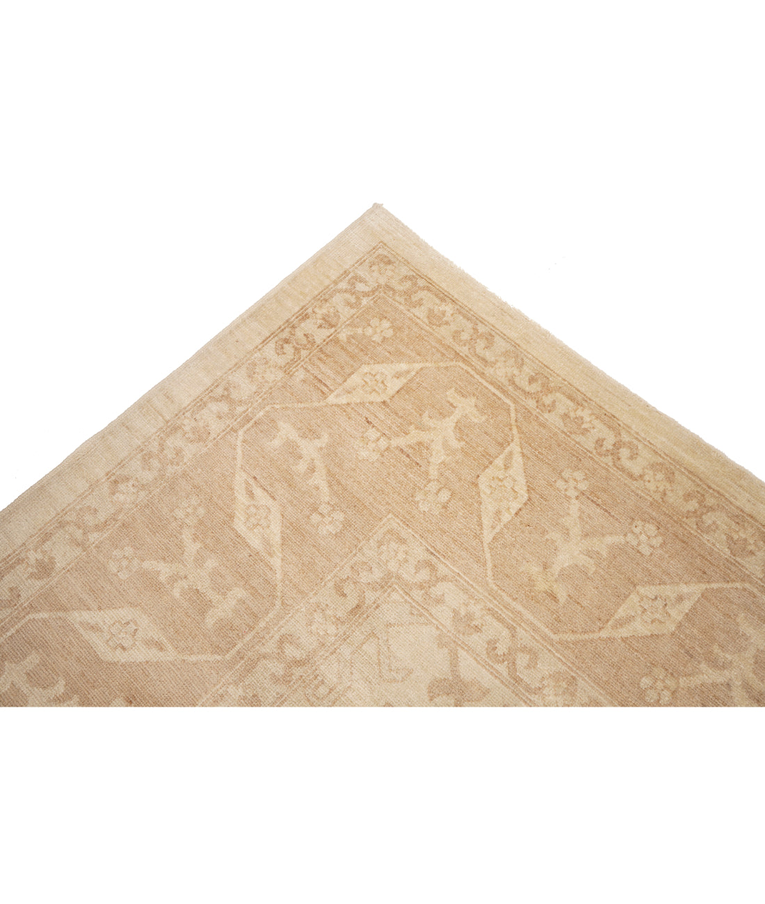 Oushak 12' 0" X 14' 0" Hand-Knotted Wool Rug 12' 0" X 14' 0" (366 X 427) / Ivory / Brown