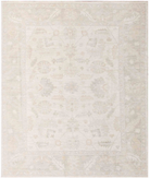 Hand Knotted Oushak Wool Rug 8' 3" X 9' 10" 8' 3" X 9' 10" (251 X 300) / Ivory / Grey