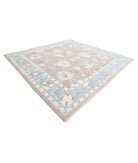 Oushak 11'7'' X 11'2'' Hand-Knotted Wool Rug 11'7'' x 11'2'' (348 X 335) / Taupe / Blue