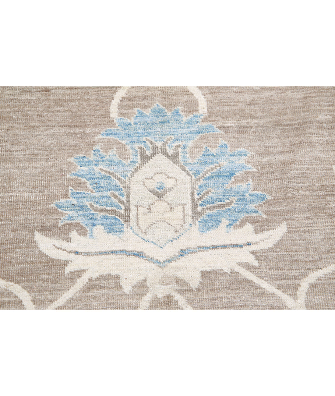 Oushak 11'7'' X 11'2'' Hand-Knotted Wool Rug 11'7'' x 11'2'' (348 X 335) / Taupe / Blue