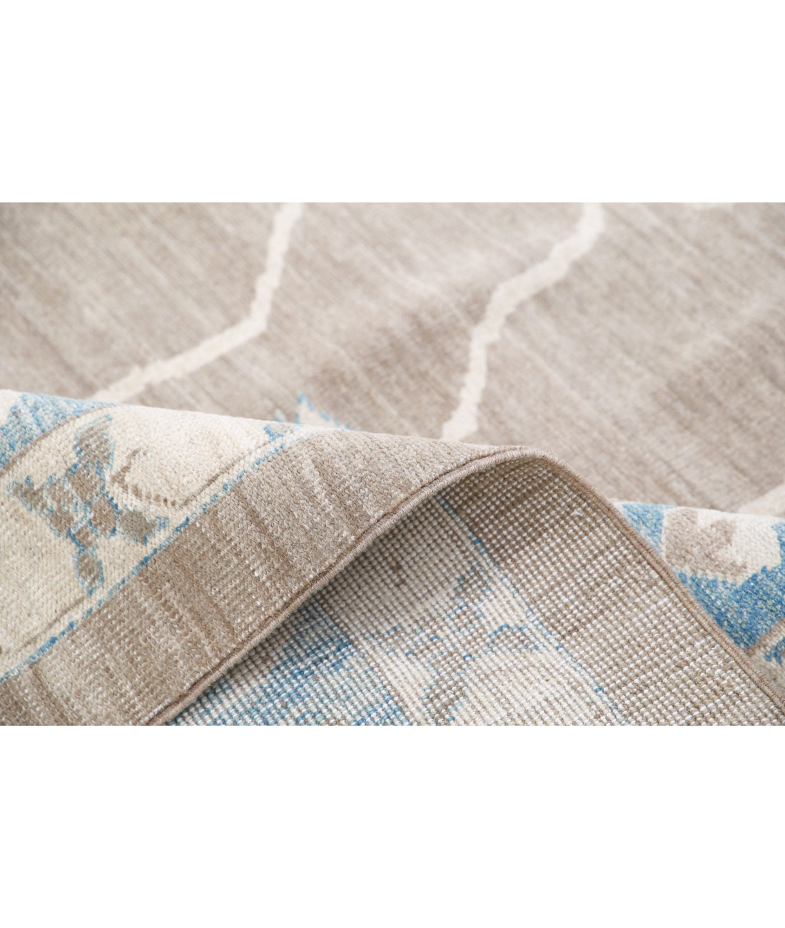 Oushak 11'7'' X 11'2'' Hand-Knotted Wool Rug 11'7'' x 11'2'' (348 X 335) / Taupe / Blue