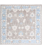 Oushak 11'7'' X 11'2'' Hand-Knotted Wool Rug 11'7'' x 11'2'' (348 X 335) / Taupe / Blue