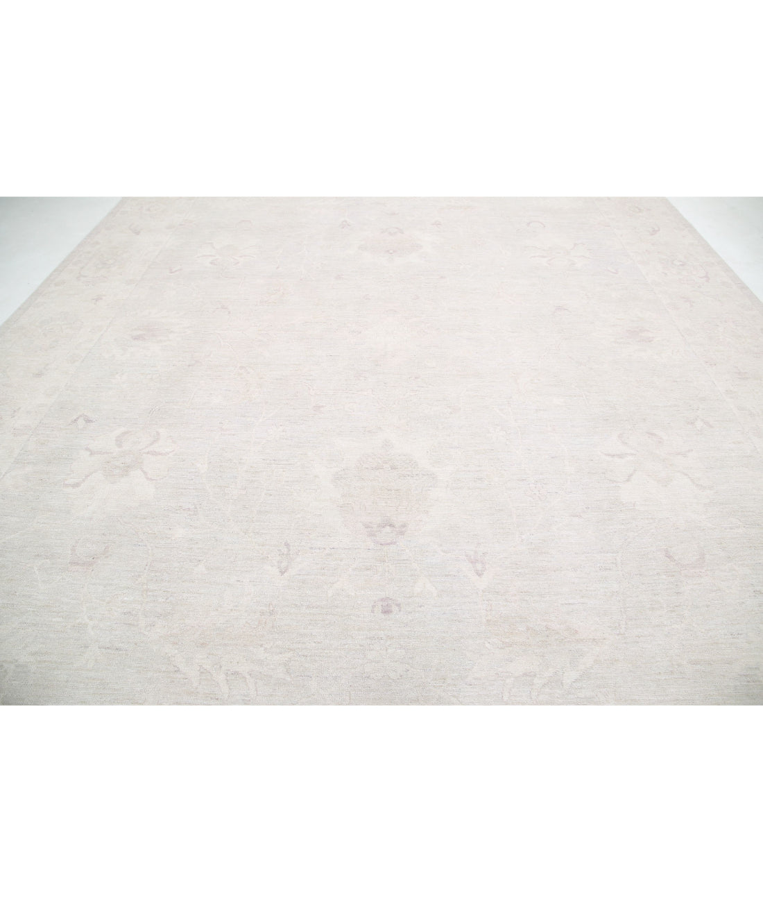 Oushak 11'9'' X 14'9'' Hand-Knotted Wool Rug 11'9'' x 14'9'' (353 X 443) / Grey / Ivory