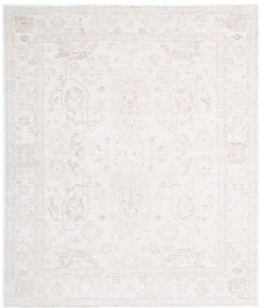 Oushak 8'1'' X 9'10'' Hand-Knotted Wool Rug 8'1'' x 9'10'' (243 X 295) / Ivory / Taupe