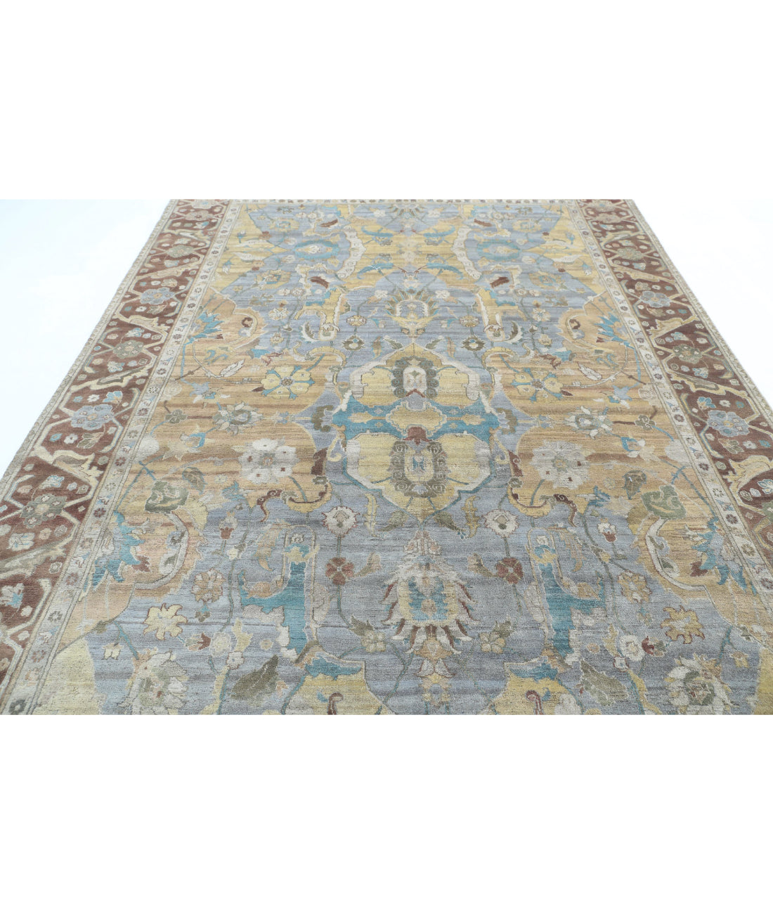 Agra 8'1'' X 11'4'' Hand-Knotted Wool Rug 8'1'' x 11'4'' (268 X 363) / Grey / Brown