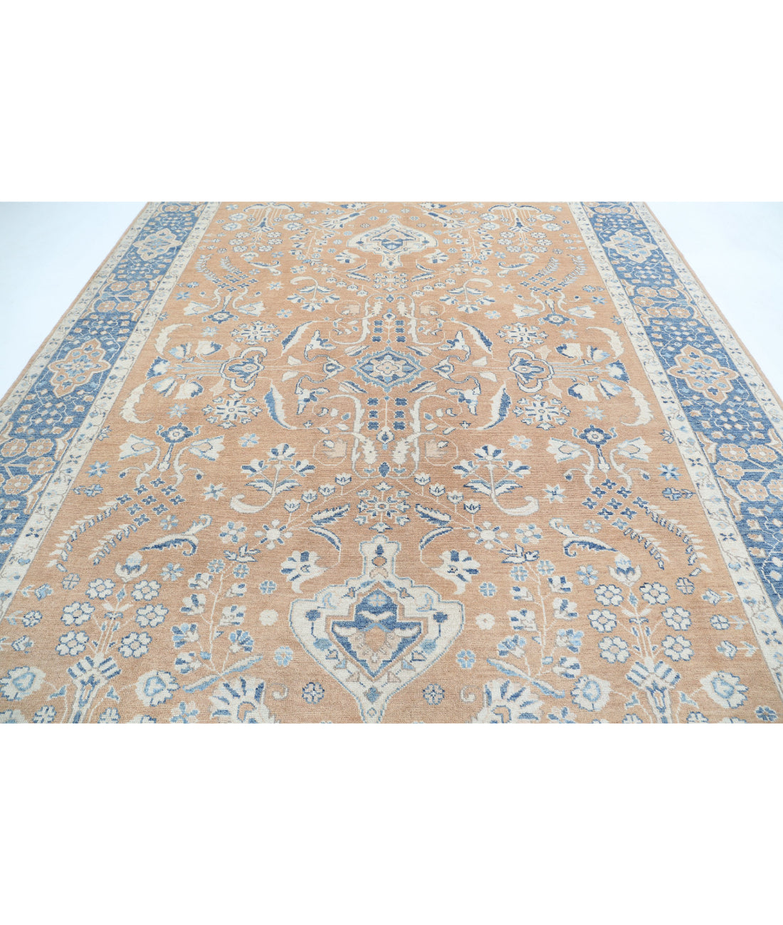 Oushak 9'2'' X 12'3'' Hand-Knotted Wool Rug 9'2'' x 12'3'' (275 X 368) / Taupe / Blue