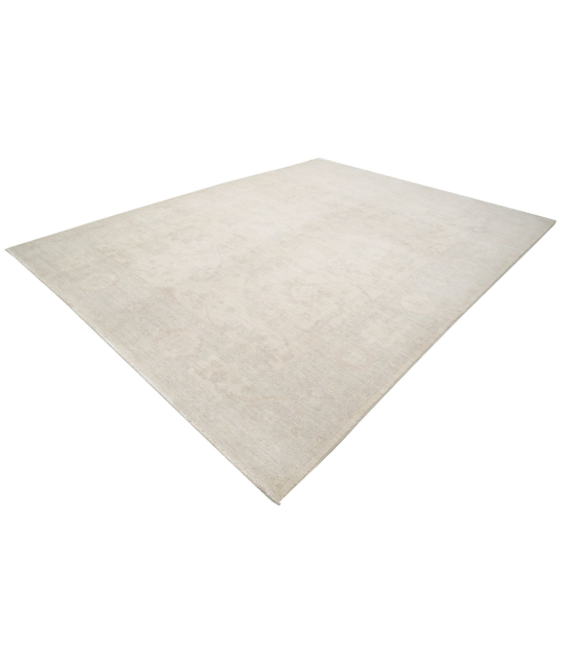 Oushak 9'11'' X 13'1'' Hand-Knotted Wool Rug 9'11'' x 13'1'' (298 X 393) / Ivory / Grey