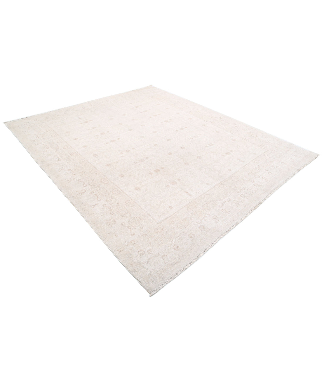 Oushak 7'11'' X 9'5'' Hand-Knotted Wool Rug 7'11'' x 9'5'' (238 X 283) / Ivory / Taupe