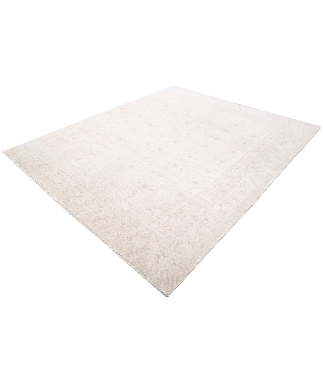 Oushak 7'11'' X 9'5'' Hand-Knotted Wool Rug 7'11'' x 9'5'' (238 X 283) / Ivory / Taupe