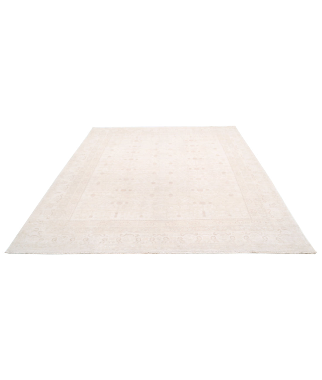 Oushak 7'11'' X 9'5'' Hand-Knotted Wool Rug 7'11'' x 9'5'' (238 X 283) / Ivory / Taupe