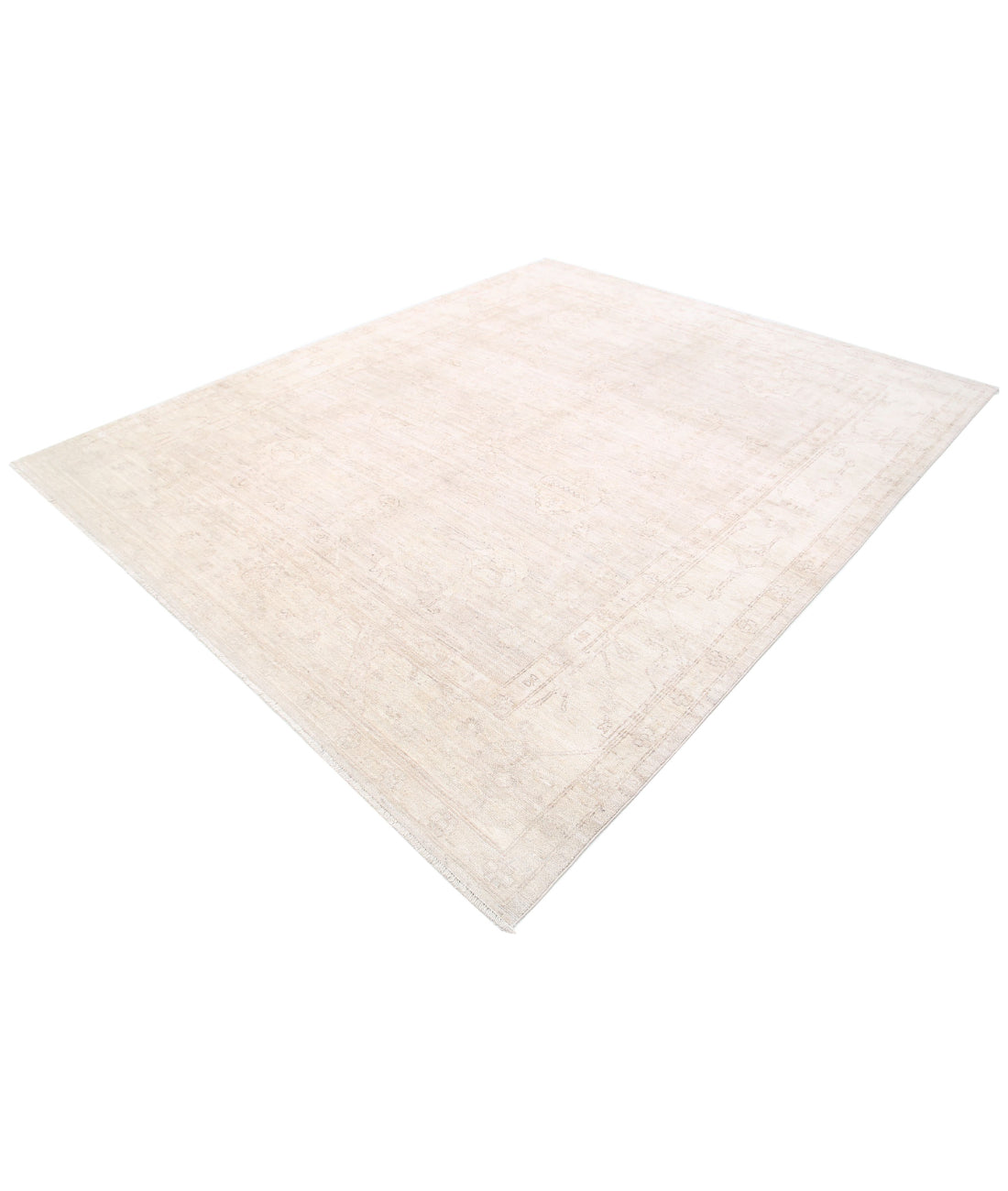 Oushak 8'0'' X 9'11'' Hand-Knotted Wool Rug 8'0'' x 9'11'' (240 X 298) / Ivory / Taupe