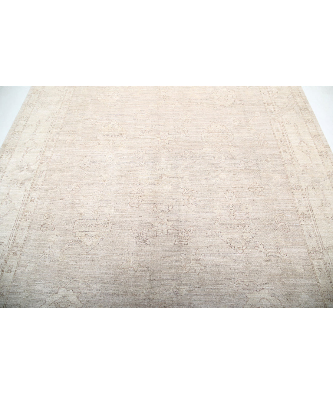 Oushak 8'0'' X 9'11'' Hand-Knotted Wool Rug 8'0'' x 9'11'' (240 X 298) / Ivory / Taupe