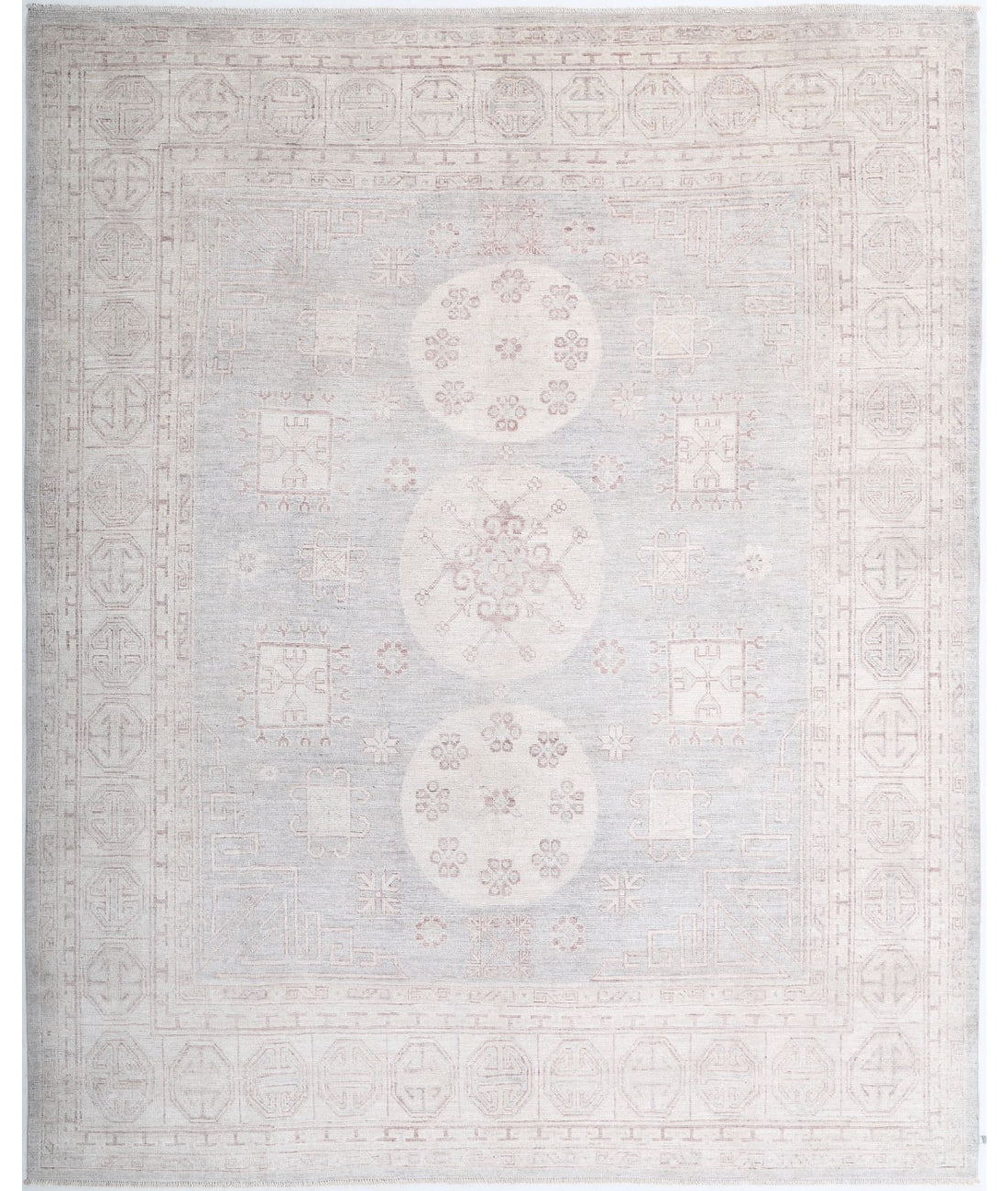 Oushak 8'0'' X 9'11'' Hand-Knotted Wool Rug 8'0'' x 9'11'' (240 X 298) / Ivory / Taupe