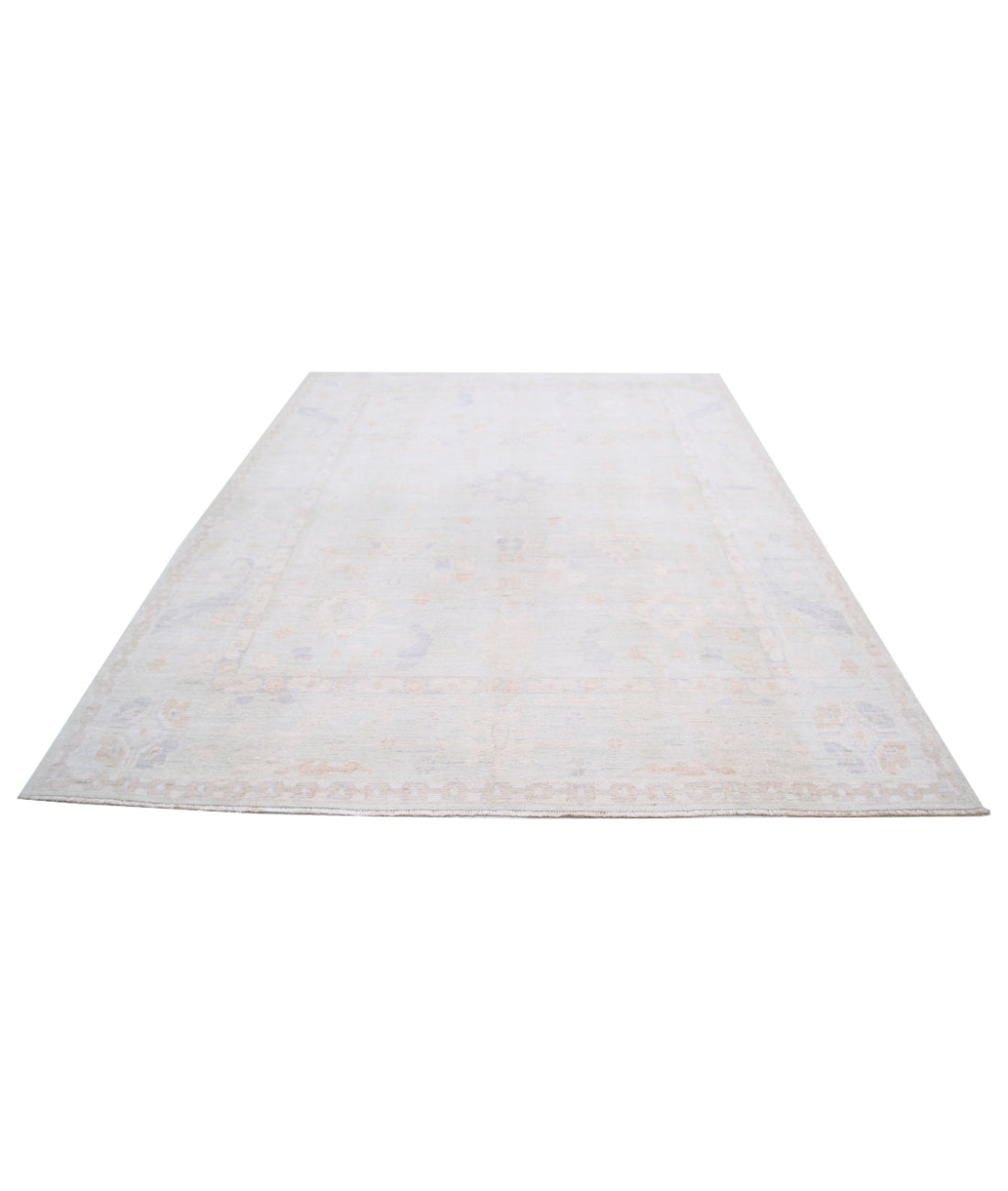 Oushak 7'11'' X 10'9'' Hand-Knotted Wool Rug 7'11'' x 10'9'' (238 X 323) / Ivory / Ivory