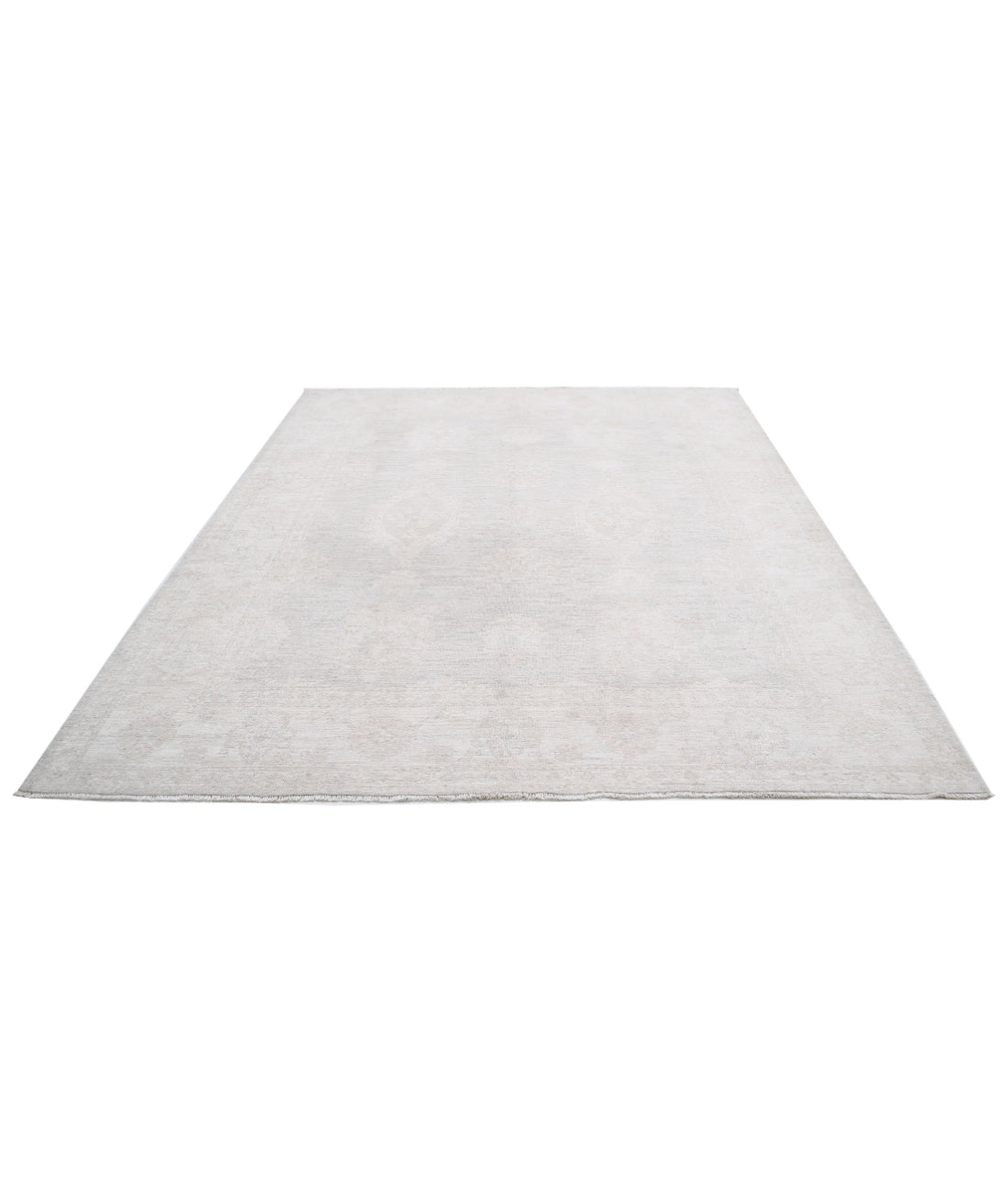 Oushak 7'10'' X 9'0'' Hand-Knotted Wool Rug 7'10'' x 9'0'' (235 X 270) / Grey / Ivory