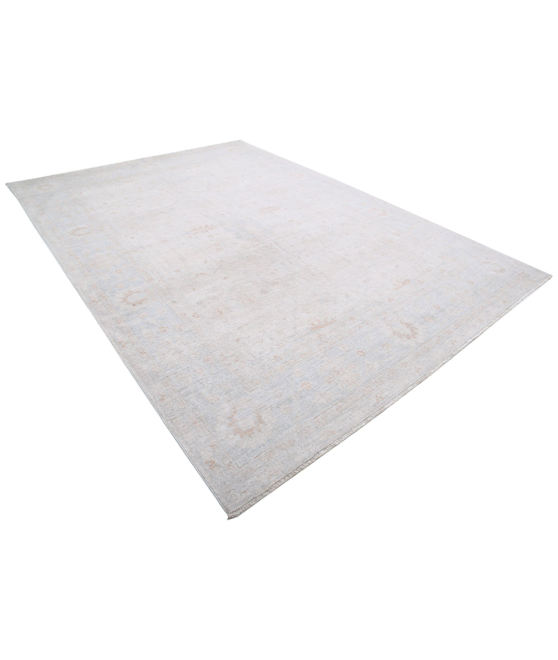 Oushak 8'5'' X 11'10'' Hand-Knotted Wool Rug 8'5'' x 11'10'' (253 X 355) / Taupe / Blue