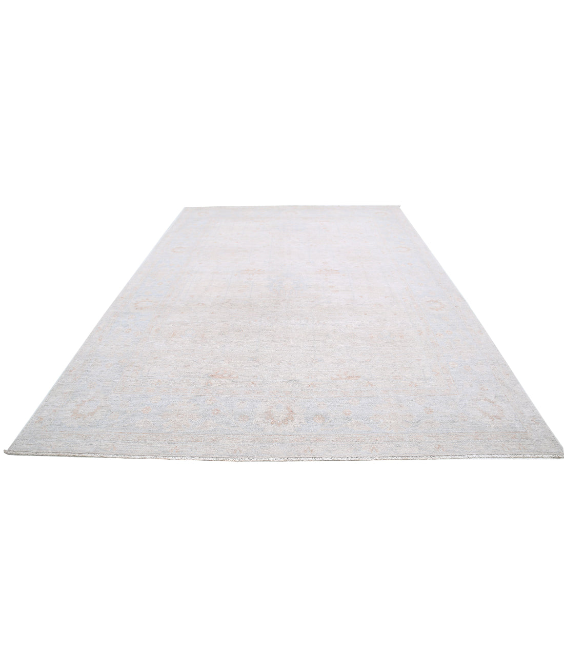 Oushak 8'5'' X 11'10'' Hand-Knotted Wool Rug 8'5'' x 11'10'' (253 X 355) / Taupe / Blue