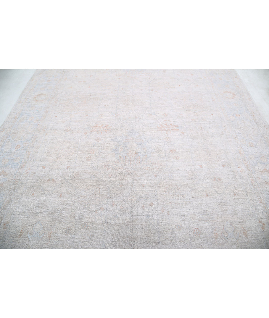 Oushak 8'5'' X 11'10'' Hand-Knotted Wool Rug 8'5'' x 11'10'' (253 X 355) / Taupe / Blue