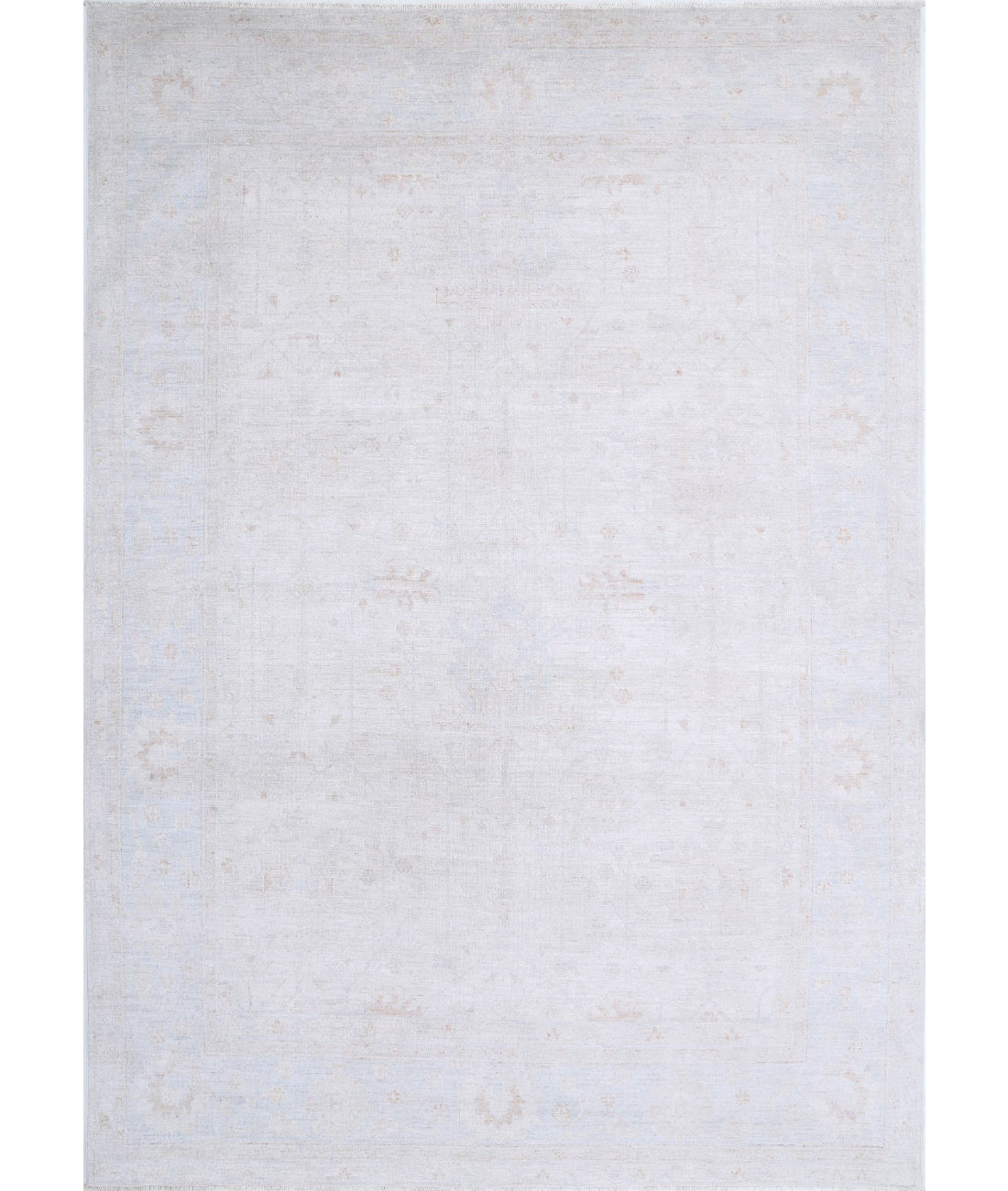 Oushak 8'5'' X 11'10'' Hand-Knotted Wool Rug 8'5'' x 11'10'' (253 X 355) / Taupe / Blue