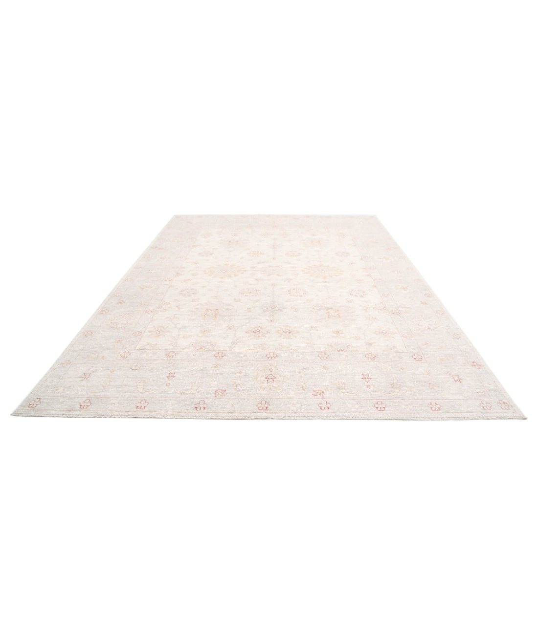 Oushak 8'10'' X 11'11'' Hand-Knotted Wool Rug 8'10'' x 11'11'' (265 X 358) / Ivory / Grey