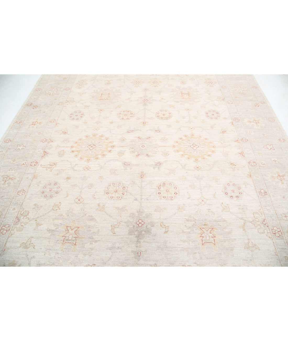 Oushak 8'10'' X 11'11'' Hand-Knotted Wool Rug 8'10'' x 11'11'' (265 X 358) / Ivory / Grey