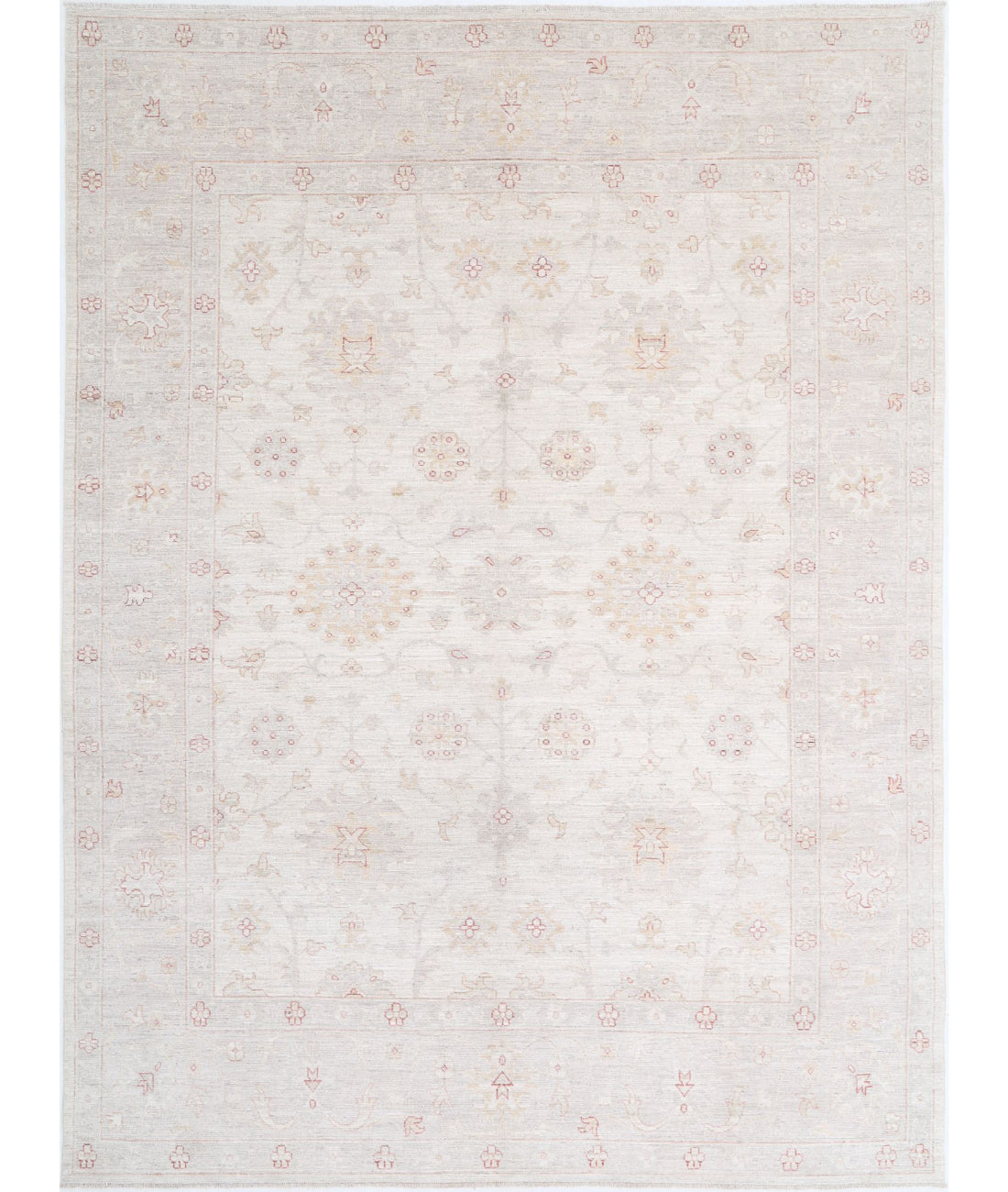 Oushak 8'10'' X 11'11'' Hand-Knotted Wool Rug 8'10'' x 11'11'' (265 X 358) / Ivory / Grey