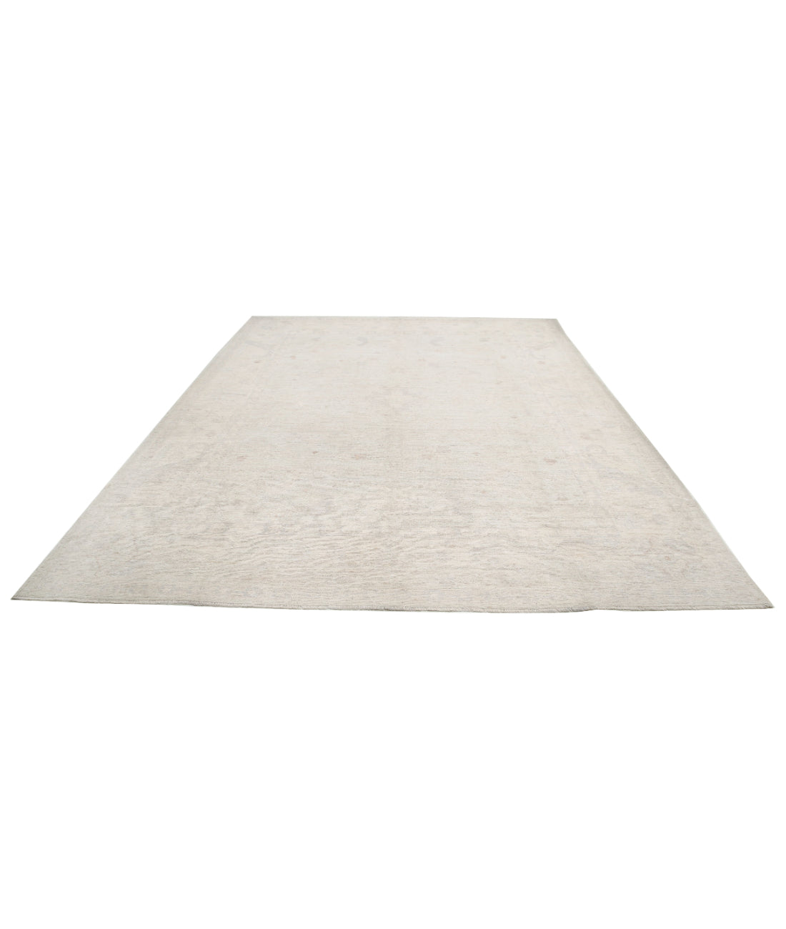 Oushak 9'1'' X 11'9'' Hand-Knotted Wool Rug 9'1'' x 11'9'' (273 X 353) / Grey / Ivory