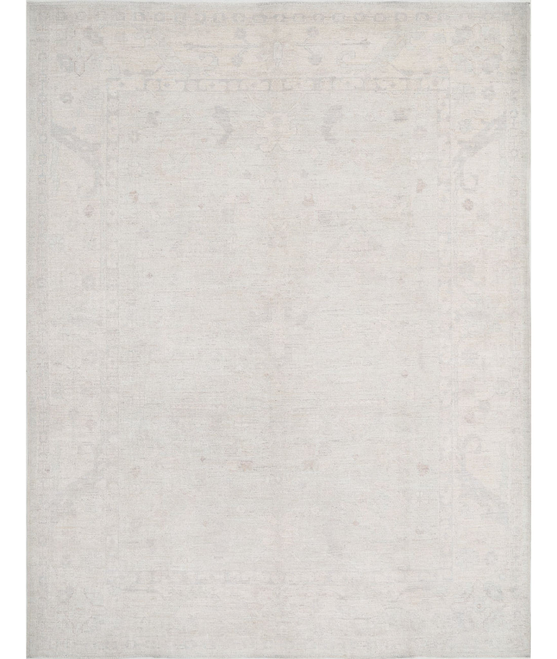 Oushak 9'1'' X 11'9'' Hand-Knotted Wool Rug 9'1'' x 11'9'' (273 X 353) / Grey / Ivory