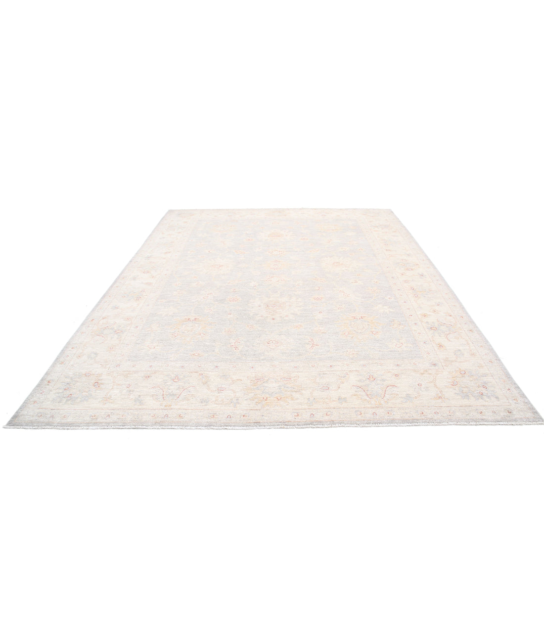 Oushak 9'0'' X 11'4'' Hand-Knotted Wool Rug 9'0'' x 11'4'' (270 X 340) / Grey / Ivory