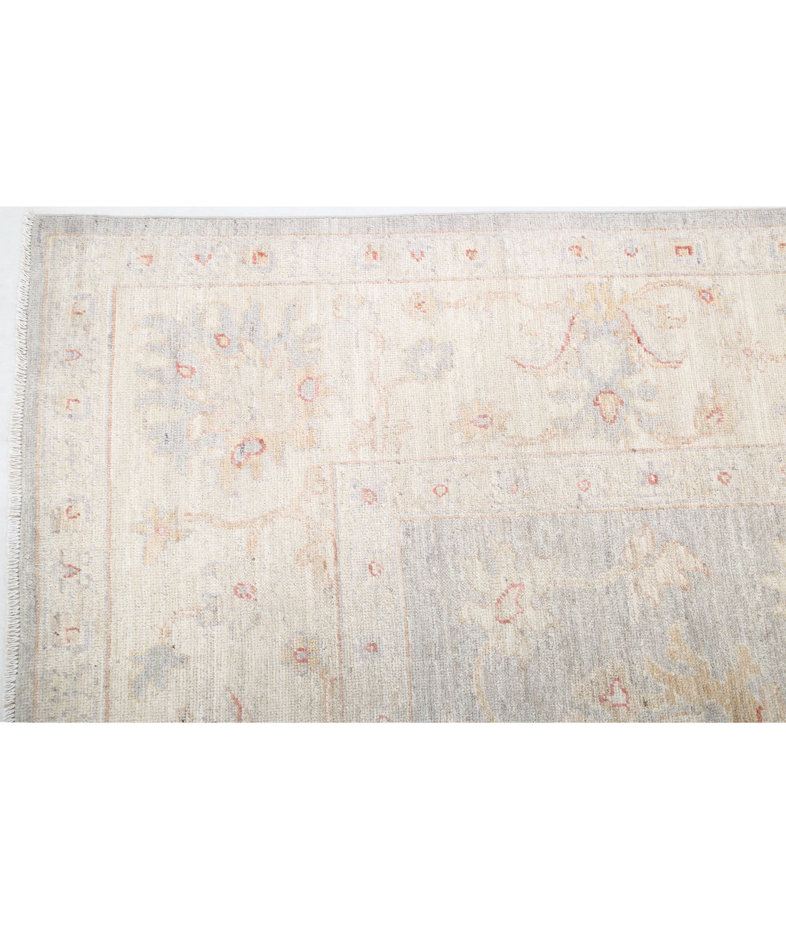 Oushak 9'0'' X 11'4'' Hand-Knotted Wool Rug 9'0'' x 11'4'' (270 X 340) / Grey / Ivory