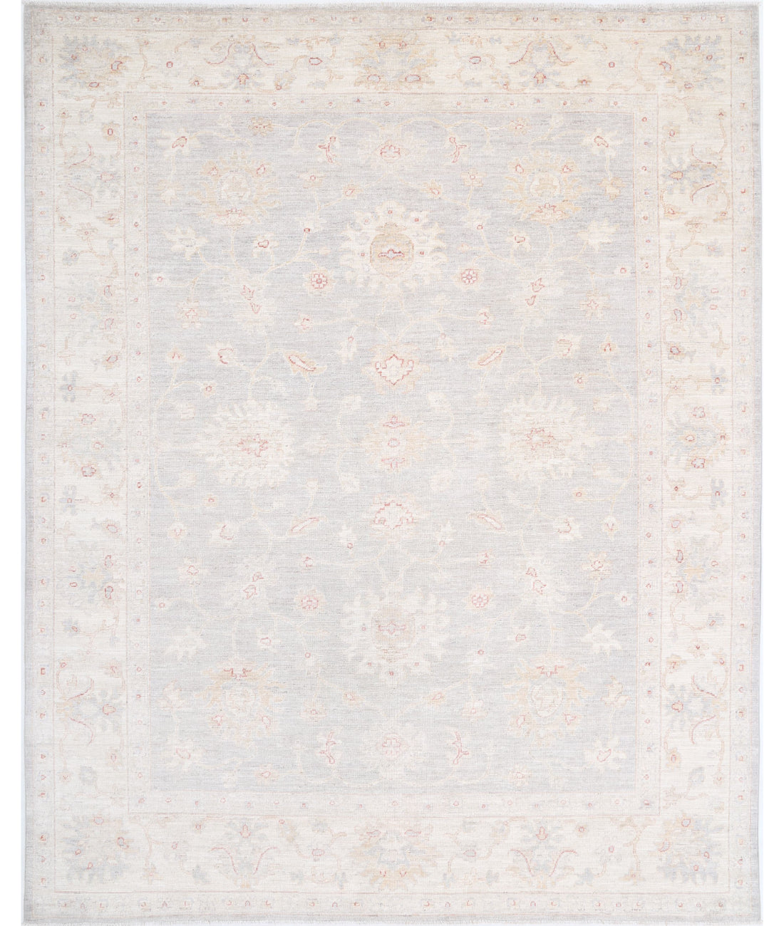 Oushak 9'0'' X 11'4'' Hand-Knotted Wool Rug 9'0'' x 11'4'' (270 X 340) / Grey / Ivory