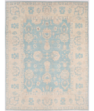 Hand Knotted Oushak Wool Rug 8' 8" X 11' 8" 8' 8" X 11' 8" (264 X 356) / Teal / Ivory
